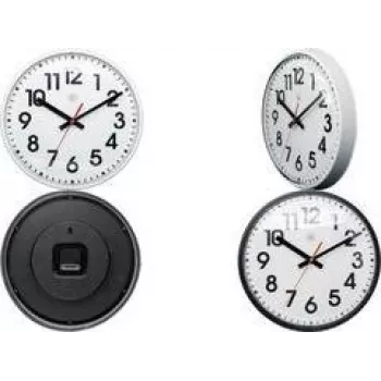 NEXTIME NXT kvarcinis sieninis laikrodis 260 mm, juodas korpusas, baltas ciferblatas 7308ZW