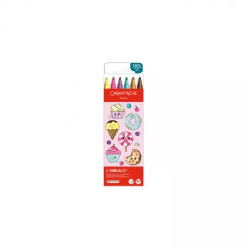 CARAN D'ACHE Fibralo Kawaii Candy flomasteriai, 6 vienetų rinkinys (185.802)