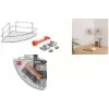 Metaltex Reflex LUXY & VacuumFix kampinė lentyna, sidabrinė, 1 lentyna, montavimas be gręžimo 403330000