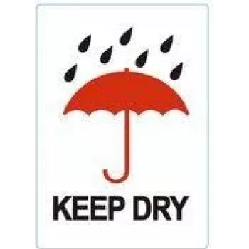 RILLPRINT KEEP DRY įspėjamieji lipdukai su nuolatiniu klijų sluoksniu, balti/raudoni/juodi, 74 x 105 mm, 500 lipdukų ritinyje 76960