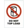 RILLPRINT DO NOT TOP LOAD įspėjamieji lipdukai su nuolatiniu klijų sluoksniu, balti su raudonu/juodu tekstu, 74 x 105 mm, 500 lipdukų ritinyje 76950