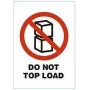 RILLPRINT DO NOT TOP LOAD įspėjamieji lipdukai su nuolatiniu klijų sluoksniu, balti su raudonu/juodu tekstu, 74 x 105 mm, 500 lipdukų ritinyje 76950