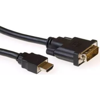 ACT AK3739 HDMI A male to DVI-D male vieno ryšio konversijos kabelis, 1 m, juodas