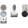 NEXTIME NXT ECO sieninis laikrodis 300 mm, smėlinio spalvos ciferblatas, pilkas korpusas, balti skaičiai, kvarcinis 7373BE
