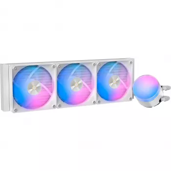 Ocypus Delta L36 ARGB V2 White skysčio aušinimo sistema procesoriui, 360mm radiatorius, 3x120mm ARGB ventiliatoriai, Intel ir AMD