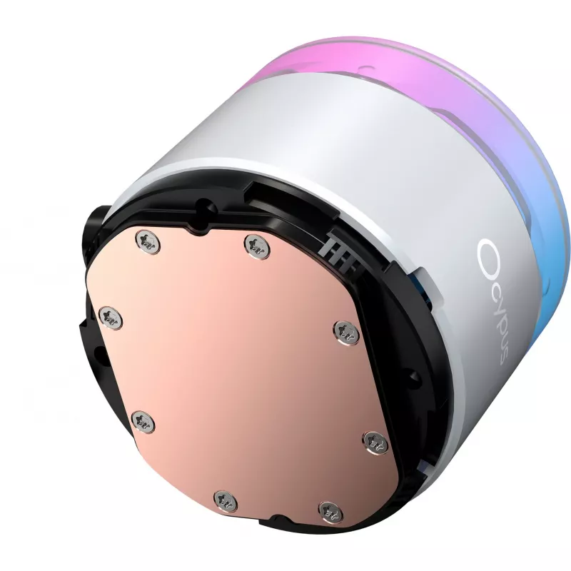 Ocypus Delta L36 ARGB V2 White skysčio aušinimo sistema procesoriui, 360mm radiatorius, 3x120mm ARGB ventiliatoriai, Intel ir AMD