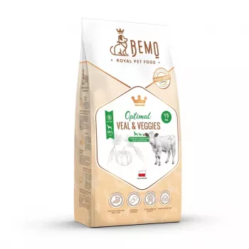 BEMO Optimal Veršiena ir daržovės vidutinių/didelių veislių šunims - Sausas pašaras - 15kg