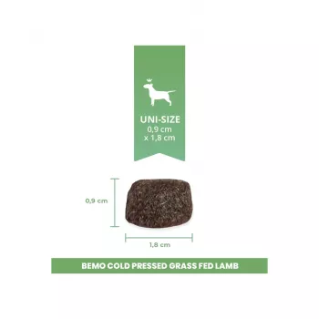 BEMO šaltai presuotas sausas pašaras šunims su aviena, augintai ant žolės, 1kg