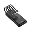 MRDISC PB-LEOsmart 10000mAh belaidis power bankas su integruotais kabeliais, PD22.5W greitasis įkrovimas, 15W belaidė galia, juodas