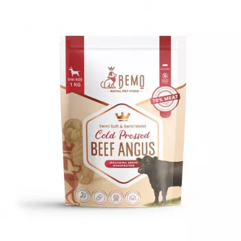 BEMO šaltai presuotas sausas pašaras šunims su Angus jautiena Mono - 1kg