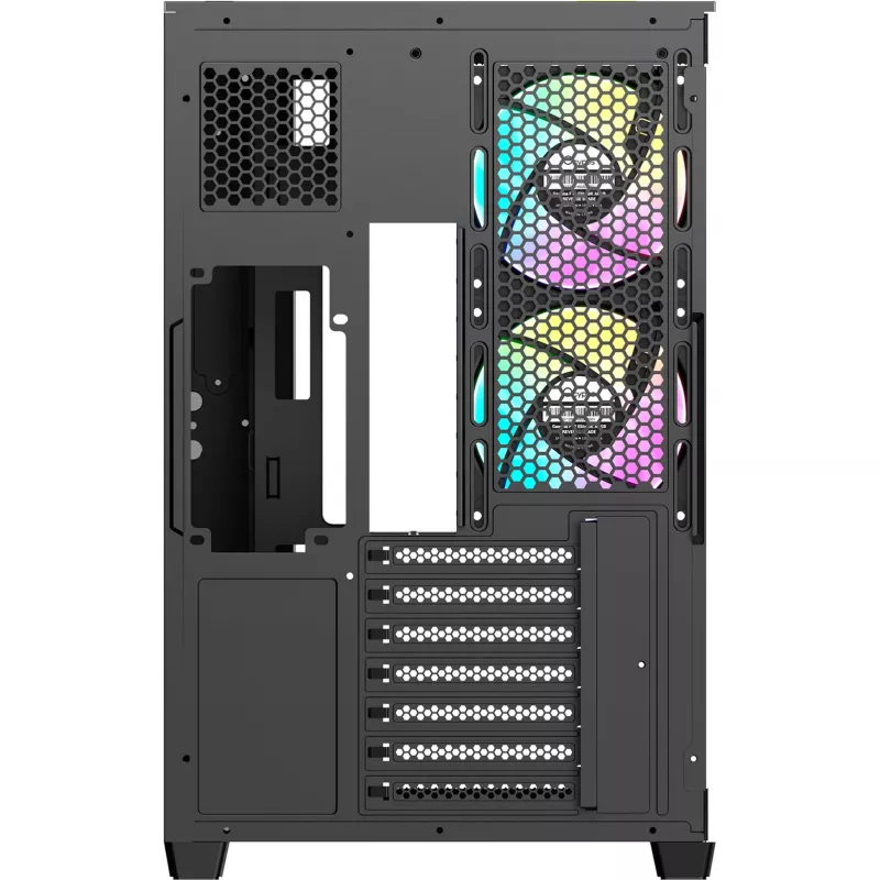 Ocypus Delta C74 ARGB juodas panoraminio stiklo Mid-Tower korpusas