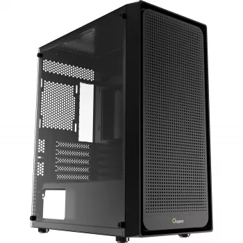Ocypus Gamma C50 juodas Mid-Tower kompiuterio korpusas su grūdinto stiklo šonine plokšte