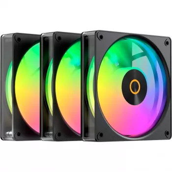 OCYPUS Gamma F12 Elite ARGB 120 mm PWM ventiliatorius (3 vnt. rinkinys, juodas)