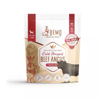 BEMO šaltai presuotas sausas pašaras šunims su Angus jautiena Mono 3kg