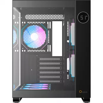 Ocypus Iota C70 ARGB juodas panoraminio stiklo Mid-Tower korpusas