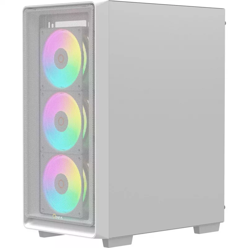 Ocypus Gamma C60 ARGB White vidutinio dydžio korpusas su grūdintu stiklu