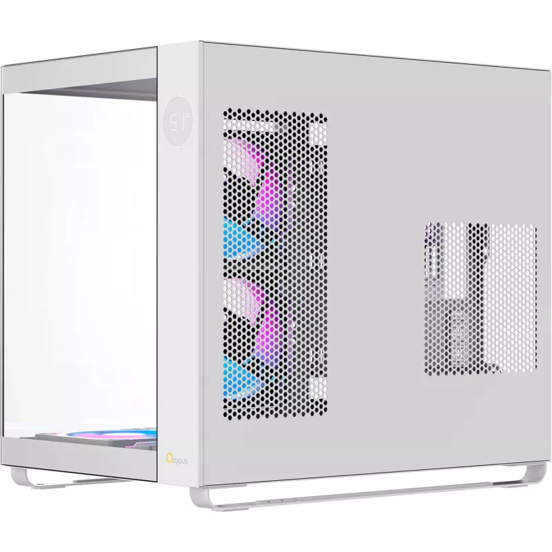 Ocypus Iota C70 ARGB White Panoraminio Stiklo Mid-Tower Korpusas