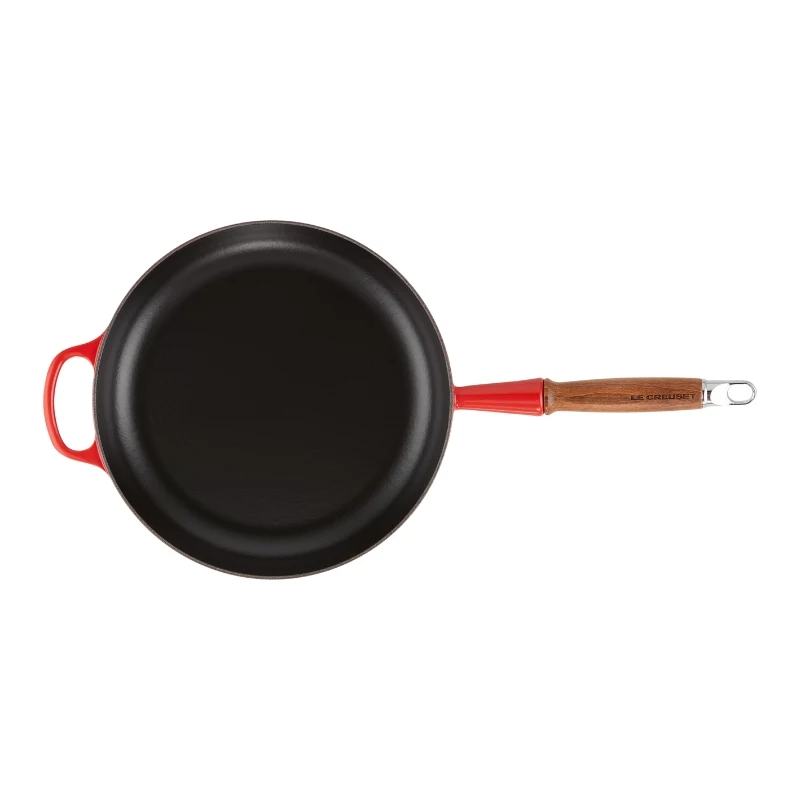 LE CREUSET ketaus keptuvė su medine rankena 28 cm raudona