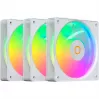 OCYPUS Gamma F12 Elite ARGB balti reverse 3 vnt. 120 mm PWM korpuso ventiliatoriai