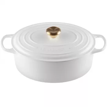 Le Creuset ketaus ovalus puodas 31cm / 6,3L baltas