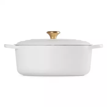 Le Creuset ketaus ovalus puodas 31cm / 6,3L baltas