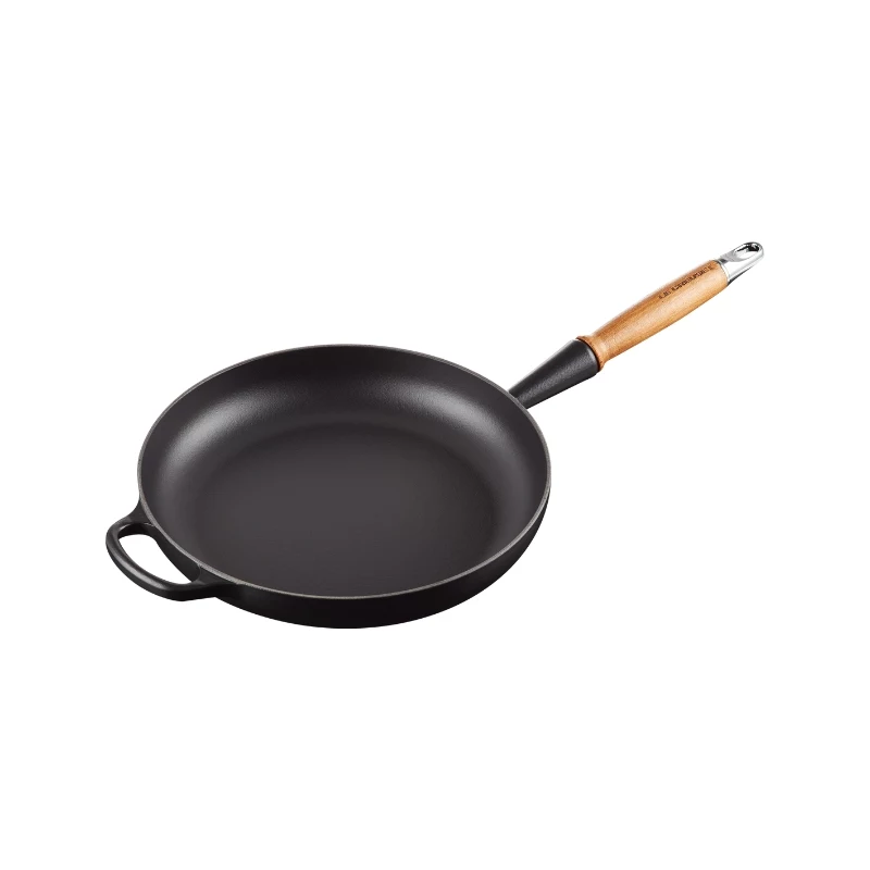 LE CREUSET ketaus keptuvė su medine rankena Ø28cm matinė juoda