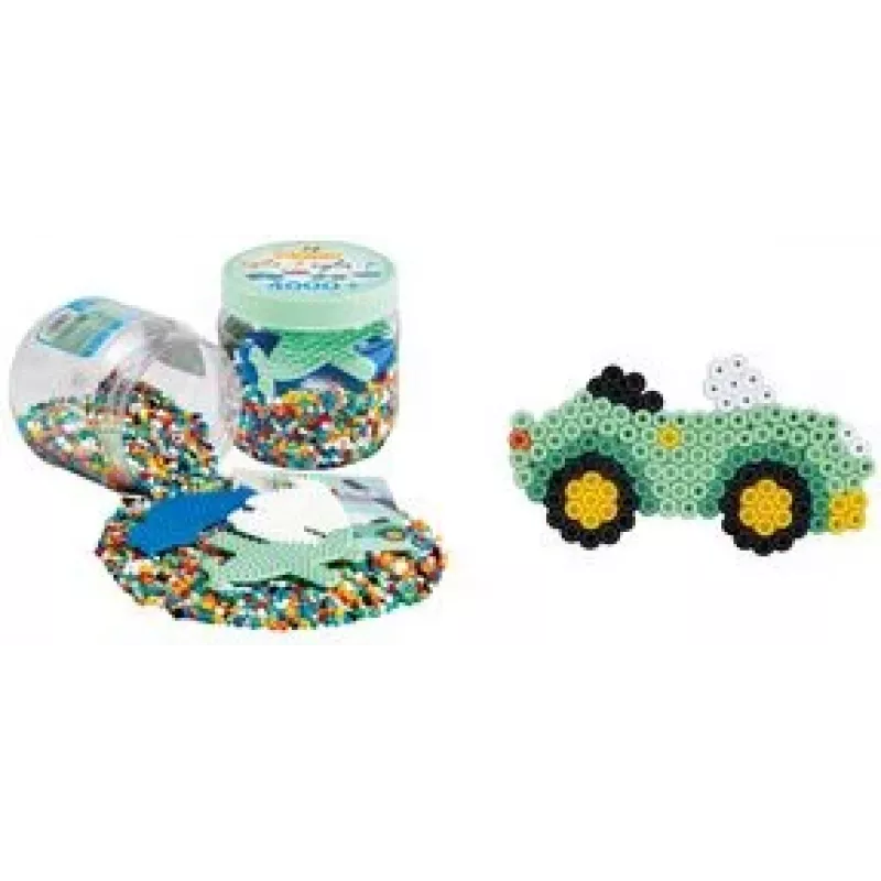 Hama Midi lydomi karoliukai ir pagrindėliai, 5,0 mm, įvairių spalvų, plastikinėje dėžutėje 00002053