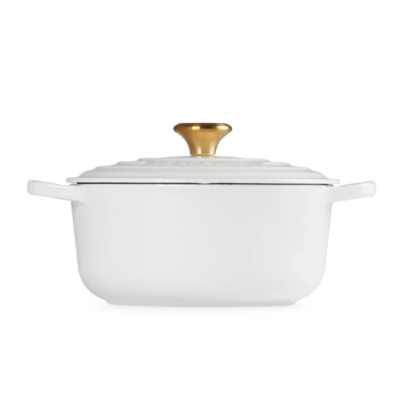 LE CREUSET ketaus puodas apvalus 24cm 4.2L baltas