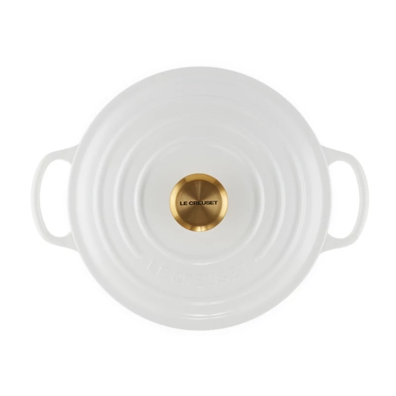 LE CREUSET ketaus puodas apvalus 24cm 4.2L baltas