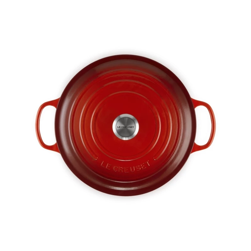 Le Creuset apvalus ketaus troškinimo puodas 34cm 12L raudonas