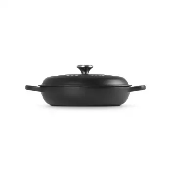 LE CREUSET ketaus negilusis puodas 30 cm 3,5 L matinis juodas