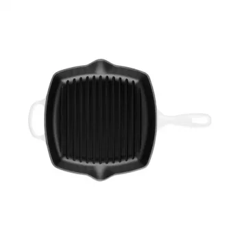 Le Creuset ketaus kvadratinė grilio keptuvė 26x26cm balta