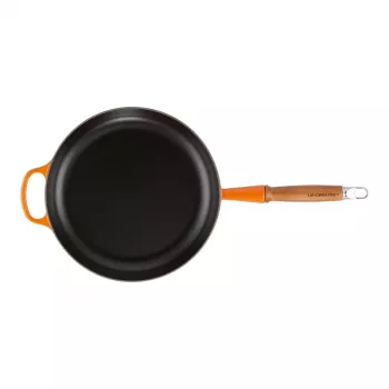 Le Creuset ketaus keptuvė su medine rankena 28 cm, ugnikalnio oranžinė