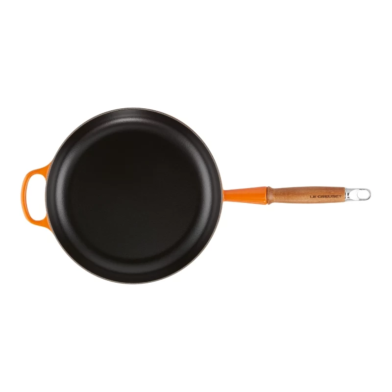 Le Creuset ketaus keptuvė su medine rankena 28 cm, ugnikalnio oranžinė
