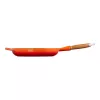 Le Creuset ketaus keptuvė su medine rankena 28 cm, ugnikalnio oranžinė