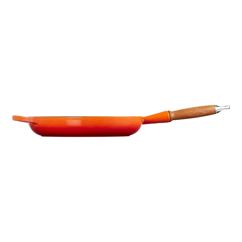 Le Creuset ketaus keptuvė su medine rankena 28 cm, ugnikalnio oranžinė