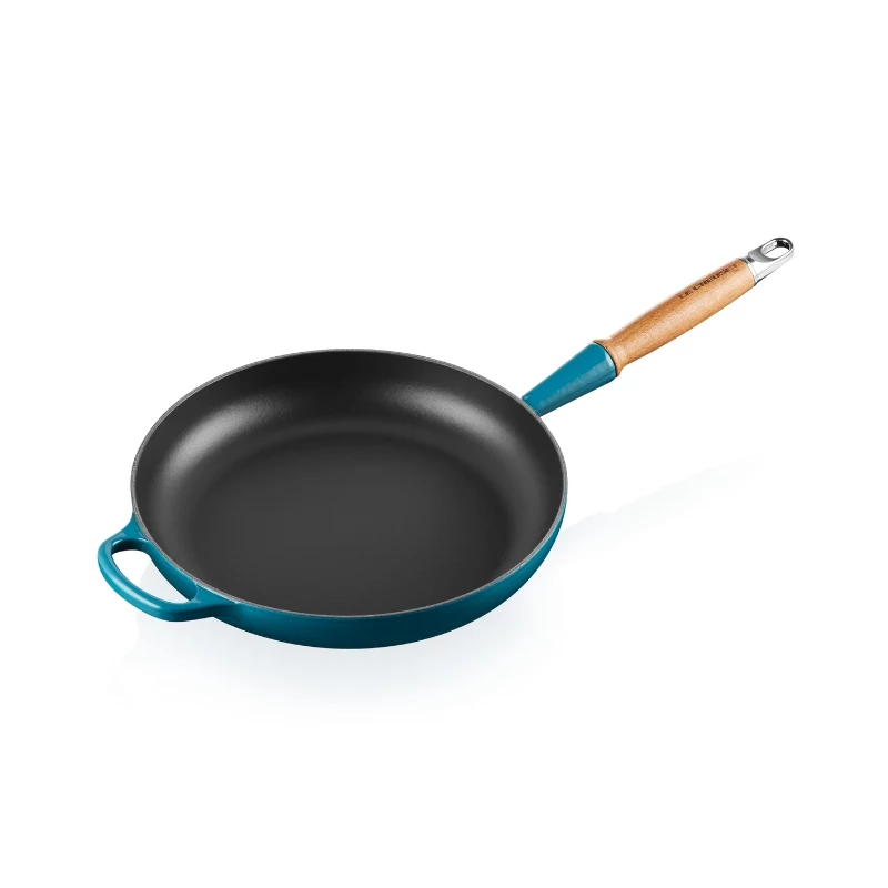 LE CREUSET ketaus keptuvė su medine rankena Ø28cm mėlyna