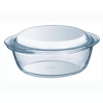 Pyrex Essentials 3L apvalus stiklinis indas su dangteliu, borosilikatinis stiklas, Ø22cm