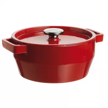 Pyrex ketaus apvalus troškinimo puodas 2,2L Ø20cm raudonas