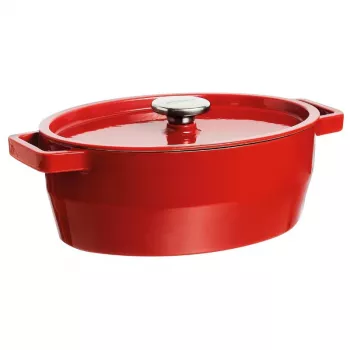 Pyrex ketaus ovali troškinio keptuvė 5,8L raudona 33x25cm