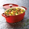 Pyrex ketaus ovali troškinio keptuvė 5,8L raudona 33x25cm