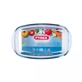 PYREX stiklinė talpa su dangteliu 4,5L stačiakampė Essentials 33x20x14cm