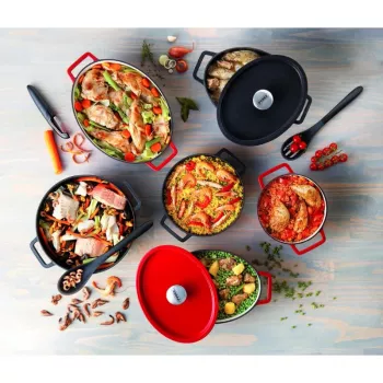 Pyrex ketaus ovali troškintuvė 3,8L raudona 29x21cm