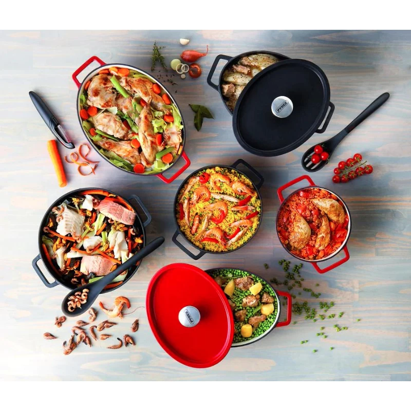 Pyrex ketaus ovali troškintuvė 3,8L raudona 29x21cm
