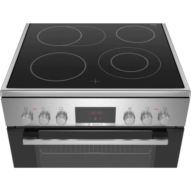Bosch HKR39C250 Serie 4 laisvai stovinti elektrinė viryklė su keramine kaitlente, nerūdijantis plienas