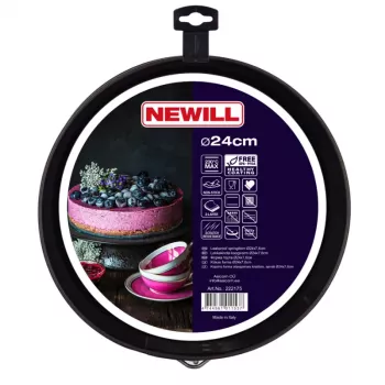 NEWILL spyruoklinė torto forma Ø24x7,6 cm juoda, neprideganti anglinio plieno