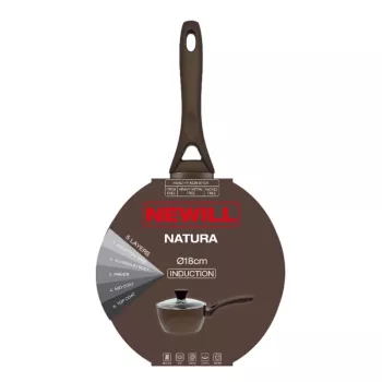 NEWILL Natura padažo puodas su stiklo dangteliu 18 cm indukcinis rudas