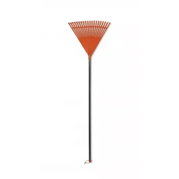 HORTUS lapų grėblys su aliuminio kotu, oranžinė 45 cm galvutė, 20 dantukų