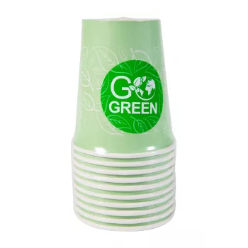 GOGREEN kompostuojamas pikniko indų rinkinys 4 asmenims, 24 dalių, augalinės kilmės, natūraliai baltos spalvos