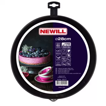 NEWILL atsegama torto forma Ø28x7,6 cm juoda, neprideganti, anglinio plieno
